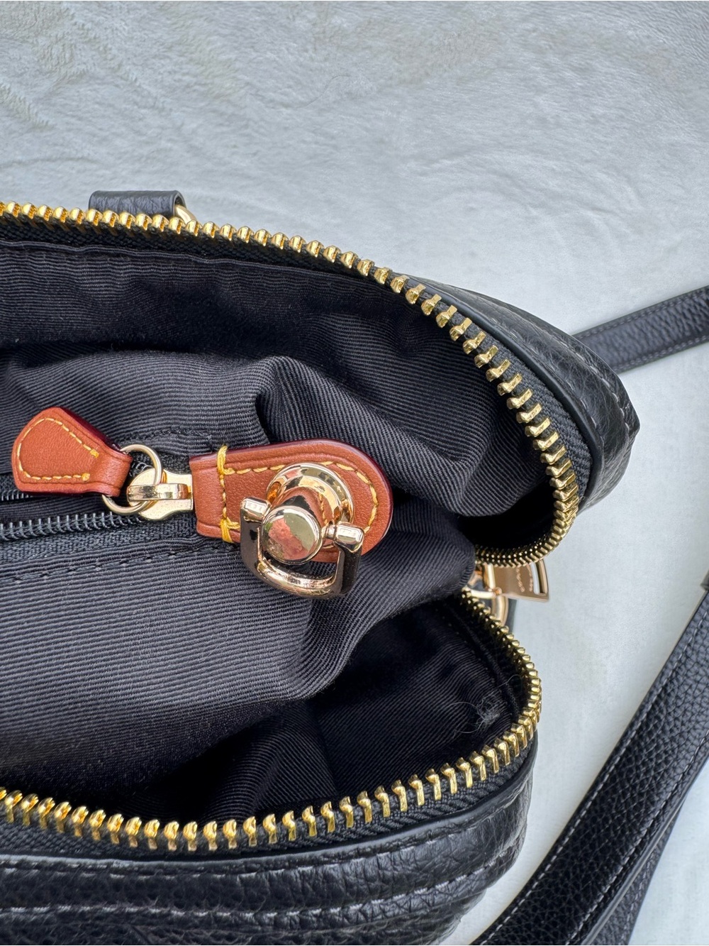 Coach Black Embossed Pebbled Leather Satchel with Mixed Metal Chains - Picture 7 of 10
